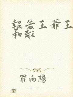 报告王爷王妃要和离