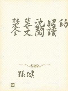 楚慕沈昭的小说全文阅读