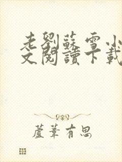 老刘苏雪小说全文阅读下载封面