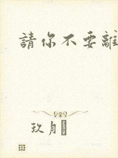 请你不要离开我