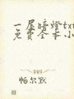 一屋暗灯txt免费全本小说电子书