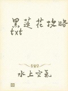 黑莲花攻略手册txt