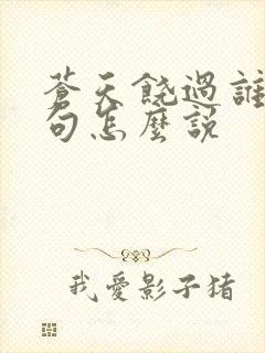 苍天饶过谁上一句怎么说