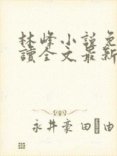 林峰小说免费阅读全文最新章节