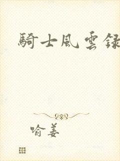 骑士风云录封面