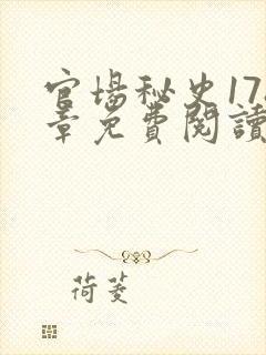 官场秘史178章免费阅读全文小说