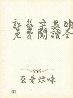 许艺宋晏明小说免费阅读全文封面