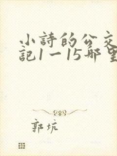 小诗的公交车日记1一15哪里能看