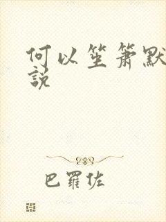 何以笙箫默 小说