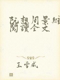 阮想周景维免费阅读全文封面