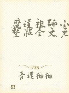 魔道祖师小说完整版全文免费阅读
