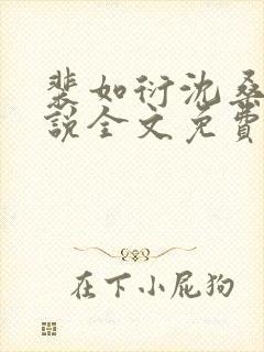 裴如衍沈桑宁小说全文免费阅读