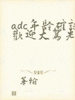 adc年龄确认欢迎大驾光临小说