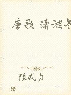 唐歌 潇湘冬儿封面