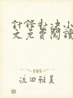 针锋对决小说全文免费阅读完整版封面