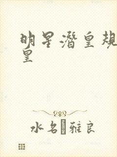 明星潜皇规则之皇