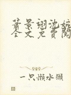 萧景翊沈婉小说全文免费阅读