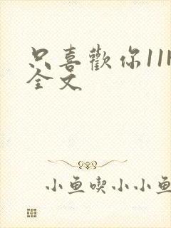 只喜欢你11H全文