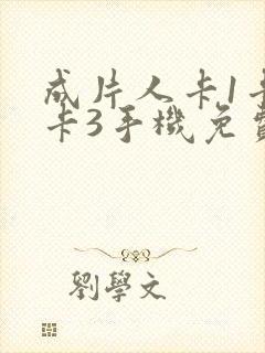 成片人卡1卡2卡3手机免费看