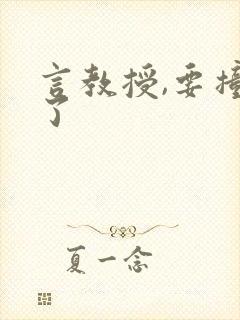 言教授,要撞坏了