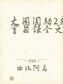 大团圆结2亲情会目录全文阅读视频