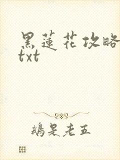黑莲花攻略手册txt