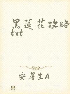 黑莲花攻略手册txt