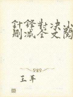 针锋对决小说未删减全文阅读