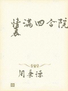 情满四合院演员表