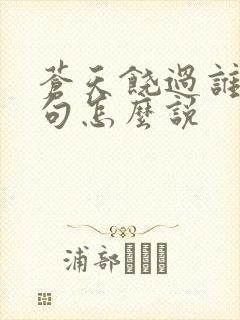 苍天饶过谁上一句怎么说