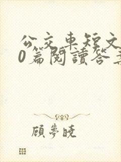 公交车短文100篇阅读答案封面