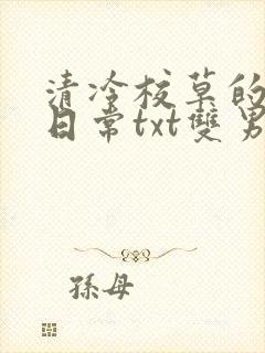 清冷校草的抹布日常txt双男主