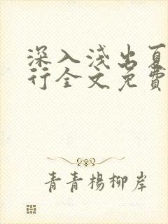 深入浅出夏寒陆行全文免费阅读笔趣阁番外封面