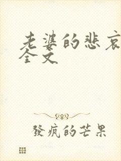 老婆的悲哀小说全文封面