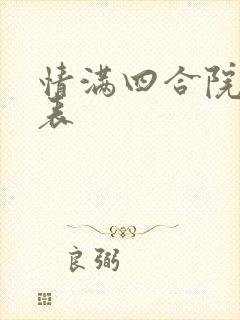 情满四合院演员表