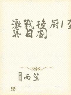 激战后厨1至5集日剧封面