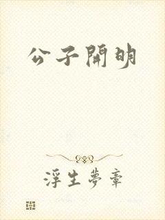 公子开明封面
