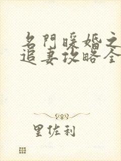 名门暖婚之权爷追妻攻略全文免费阅读