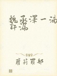 魏承泽一滴都不许漏封面