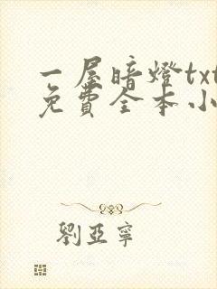 一屋暗灯txt免费全本小说电子书