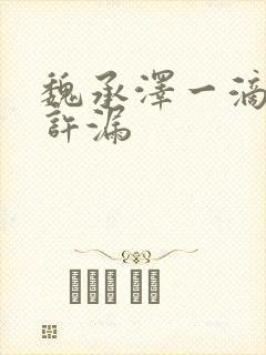 魏承泽一滴都不许漏封面