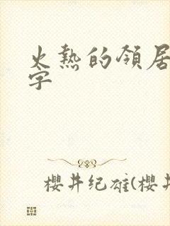 火热的领居中文字封面