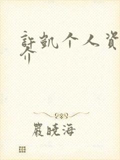 许凯个人资料简介封面