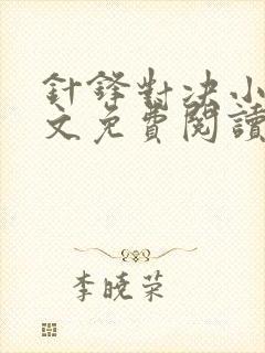 针锋对决小说全文免费阅读完整版封面