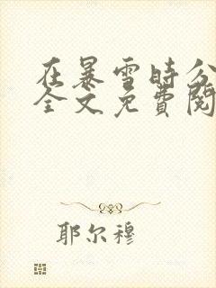 在暴雪时分小说全文免费阅读