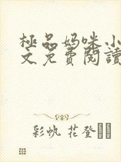 极品妈咪小说全文免费阅读