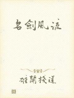 名剑风流封面