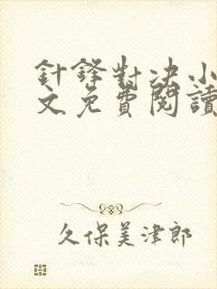 针锋对决小说全文免费阅读完整版封面