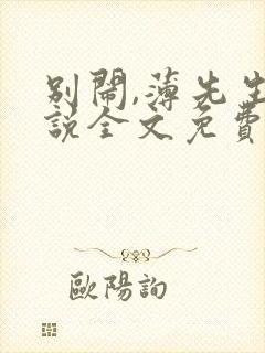 别闹,薄先生小说全文免费阅读