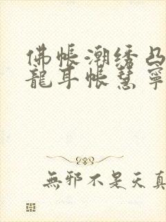 佛帐潮绣凸浮双龙耳帐慧宁法师封面